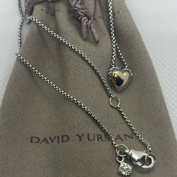 David Yurman cookie classic silver necklace with 18k heart - Jewelry